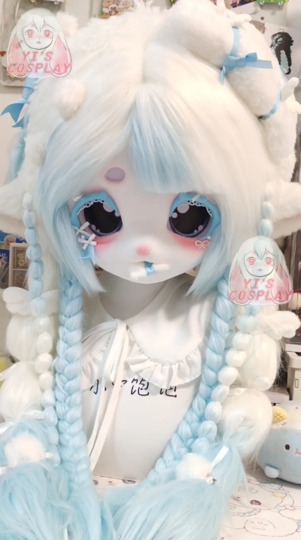 اليدوية ييس تأثيري مخصص فروي رئيس Kigurumi رئيس تأثيري كيمونو Fursuit سماعات الوحش مخصص Fursuit كيمونو رئيس