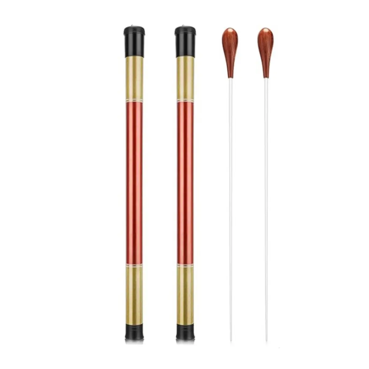 [828 Sale] 2 Pcs 15 Inch Music Conducting Batons with Case Conductor Batons Orchestra Rosewood Handle Music Conductor Batons