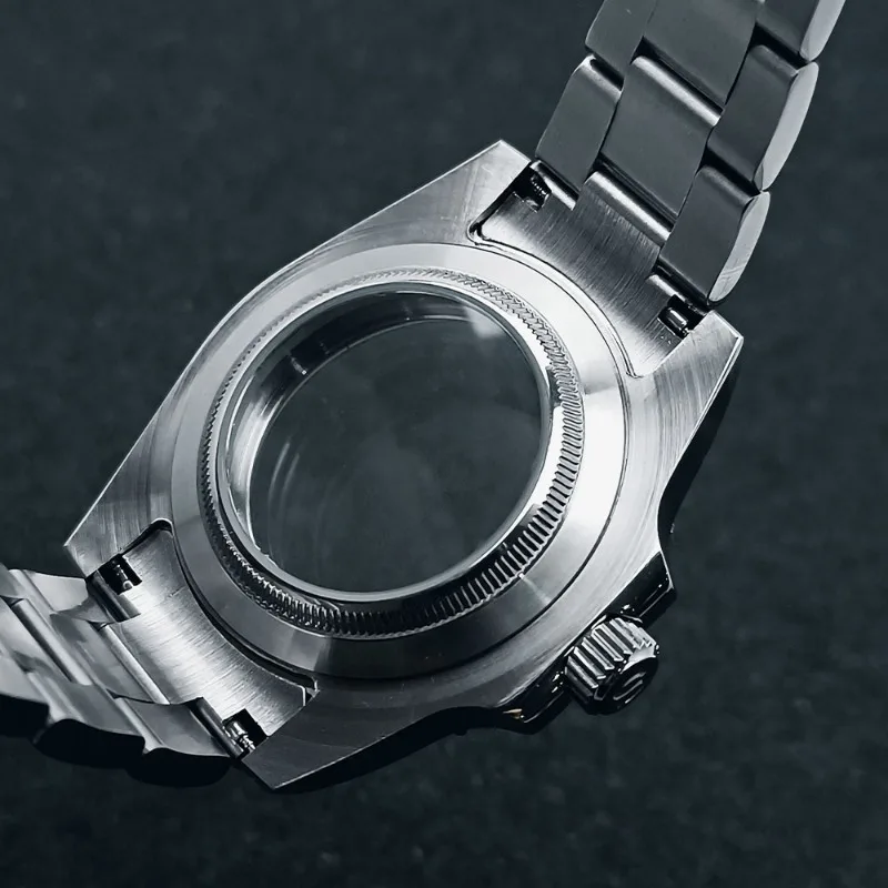 40MM Watch Case Modified Accessories Water Ghost Watch Sapphire Silver Mechanical for Men Suitable for NH35 Movement Case NEW