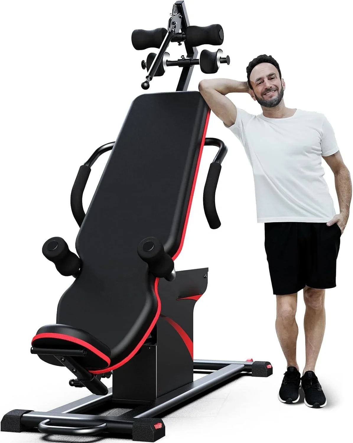 Electric Inversion Table for Back Pain Relief/Heavy Duty Inversion Table with 180 Degree Full Inversion & 3D Memory Foam