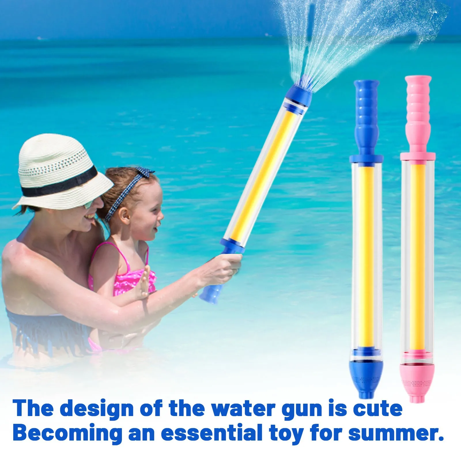 

1pc Summer Fireworks Water Gun, Perfect Gift for Water Balloon Fights and Beach Activities, Large Pull-String Fountain Water Gun
