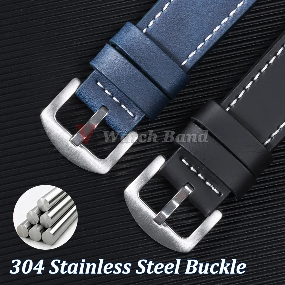 18mm 20mm 22mm 24mm Fashion Watch Band Strap Sport Vintage Watchband Stainless Steel Buckle Watch Accessories