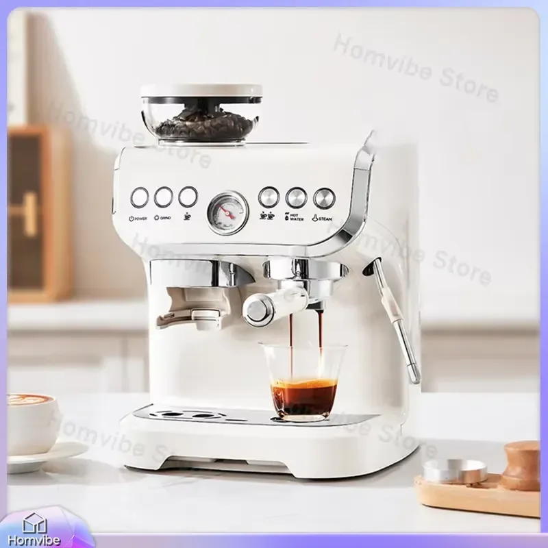 Electric Coffee Grinder and Maker Machine 20 Bar Espresso Machine with Built in Conical Burr Grinder Programmable Timer for