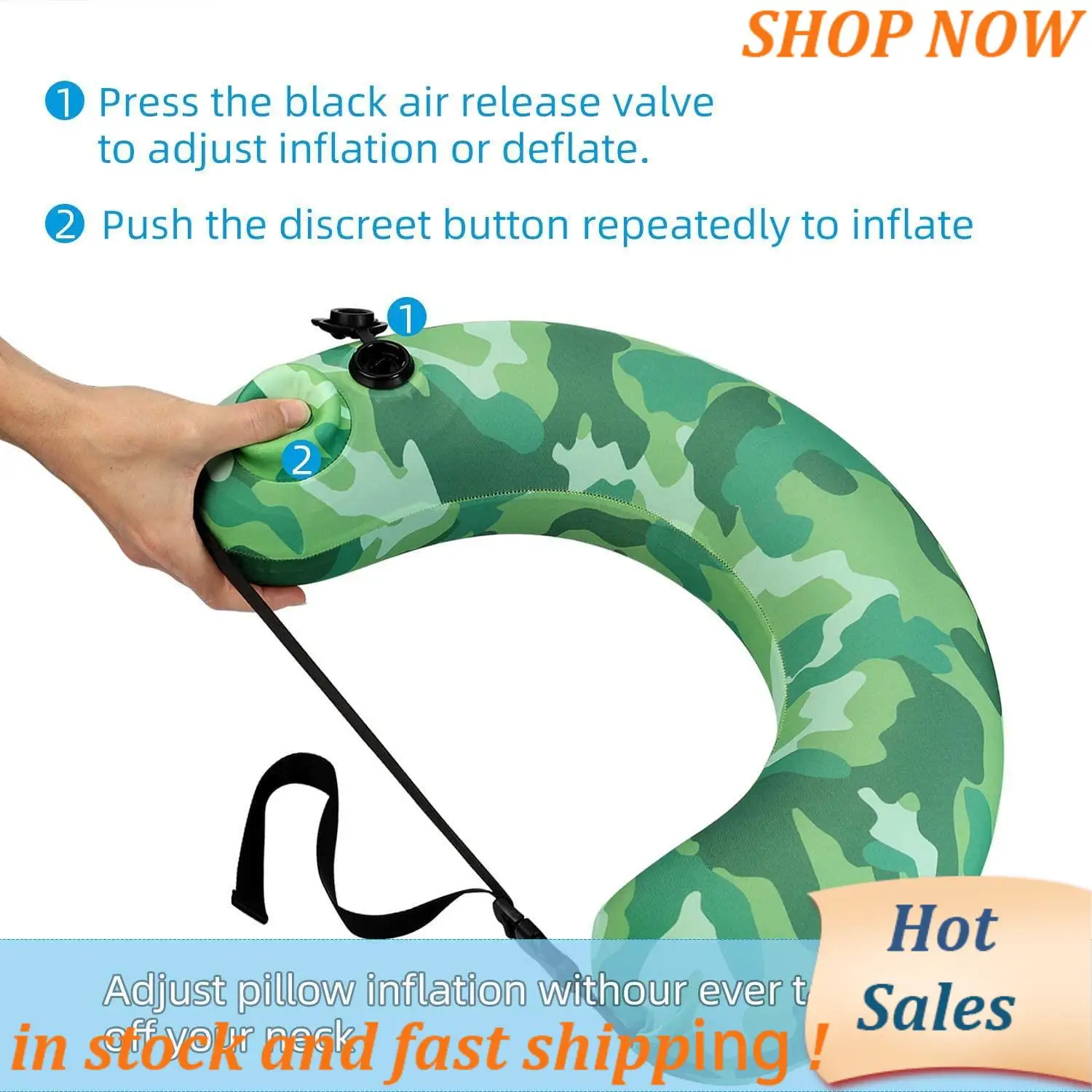 

ABVB-Swim Belt Inflatable Swim Ring Portable Swim Trainer Pool Float Travel Neck Pillow For Kids Adults