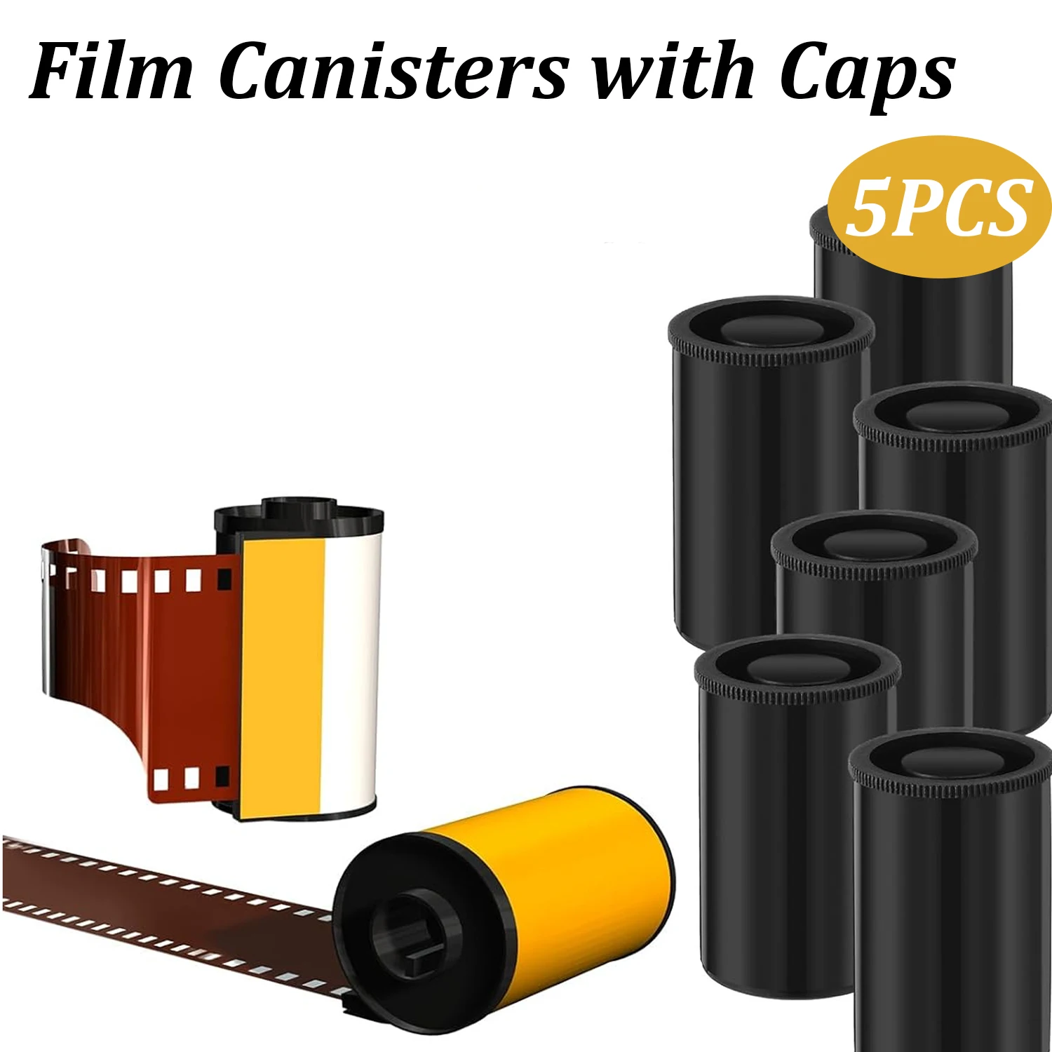 Botella vacía multifunción de 5 piezas, contenedores de carrete de cámara, estuche de almacenamiento con tapas, accesorios para manualidades pequeñas