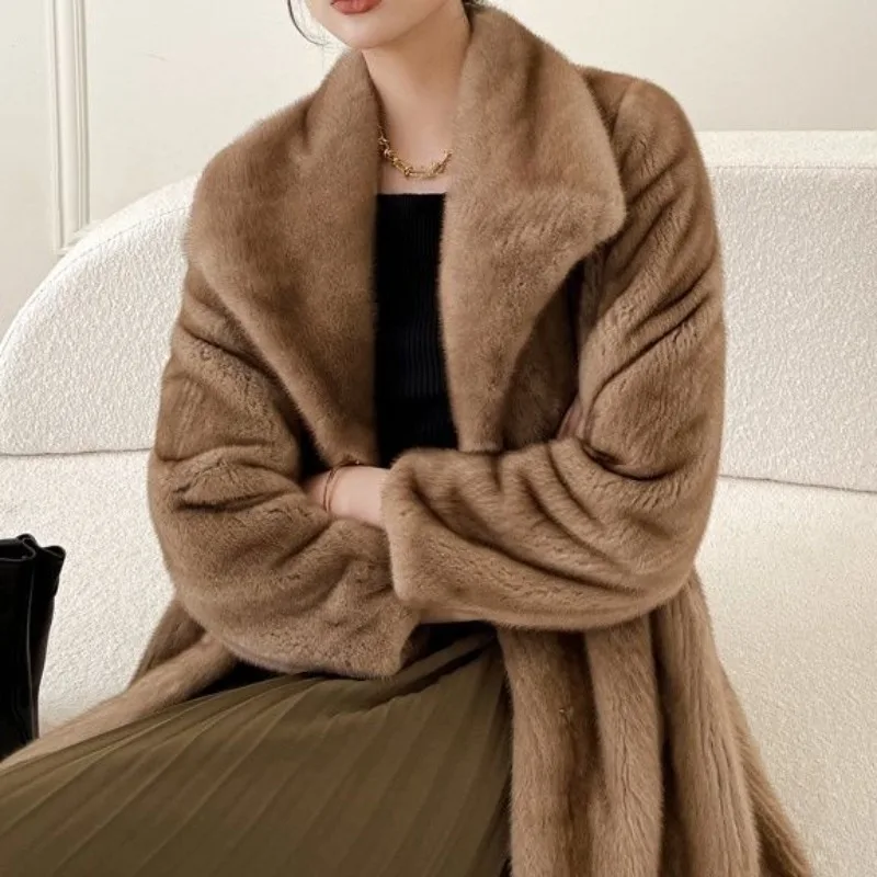 New Coat Fur Coat Environmentally Friendly Mink Fake Fur Elegant Velvet Extended Version Long Faux Fur Coat