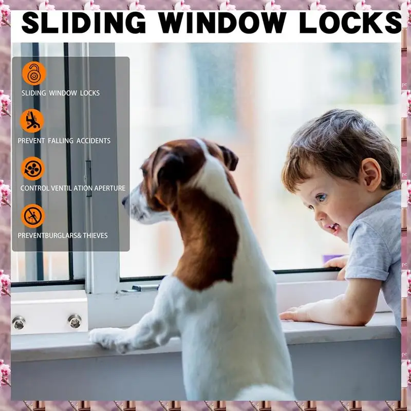 2025 Window Lock (6 Sets) Safety Window Lock, For Vertical And Horizontal Sliding Window And Sliding Doors, Adjustable Lock,Wind