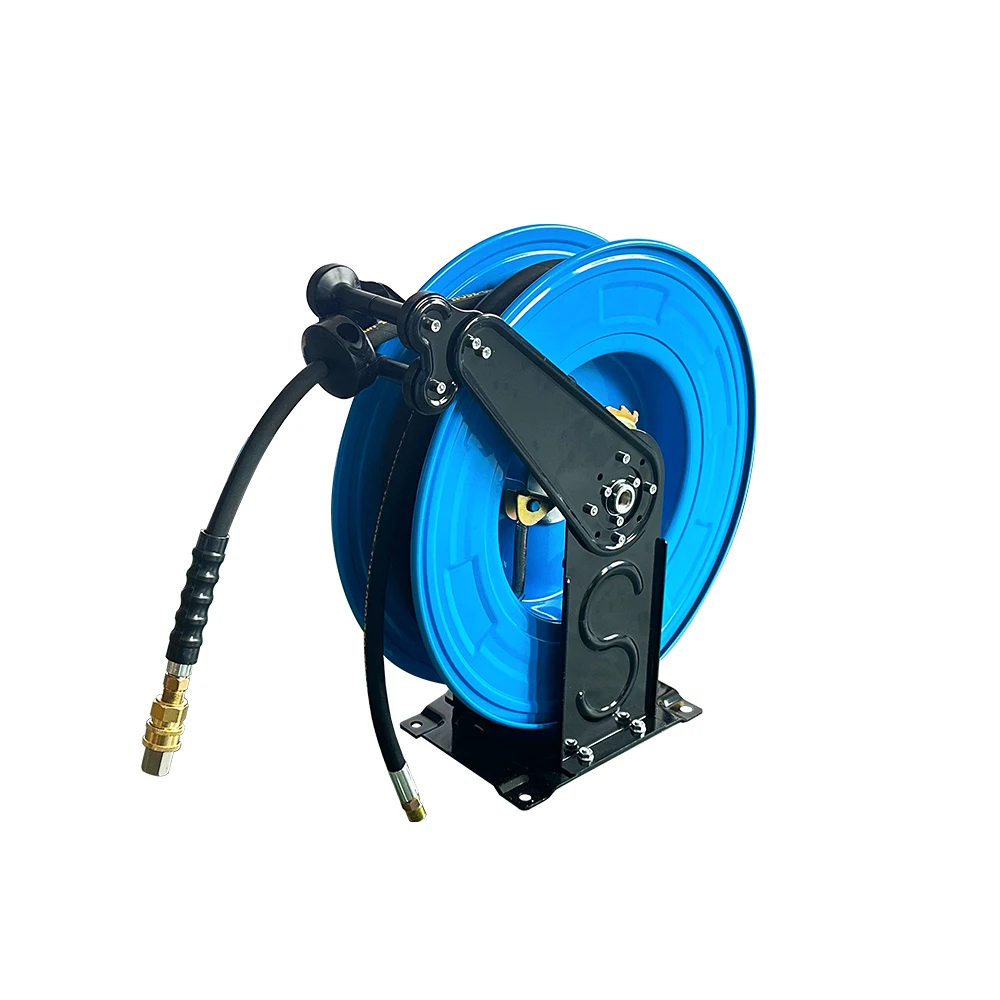 20m Automatic Retractable Hose Reel 66ft Heavy Duty Hose Reel High Pressure Washer Wall Mounted Rubber Braided Hose Reel