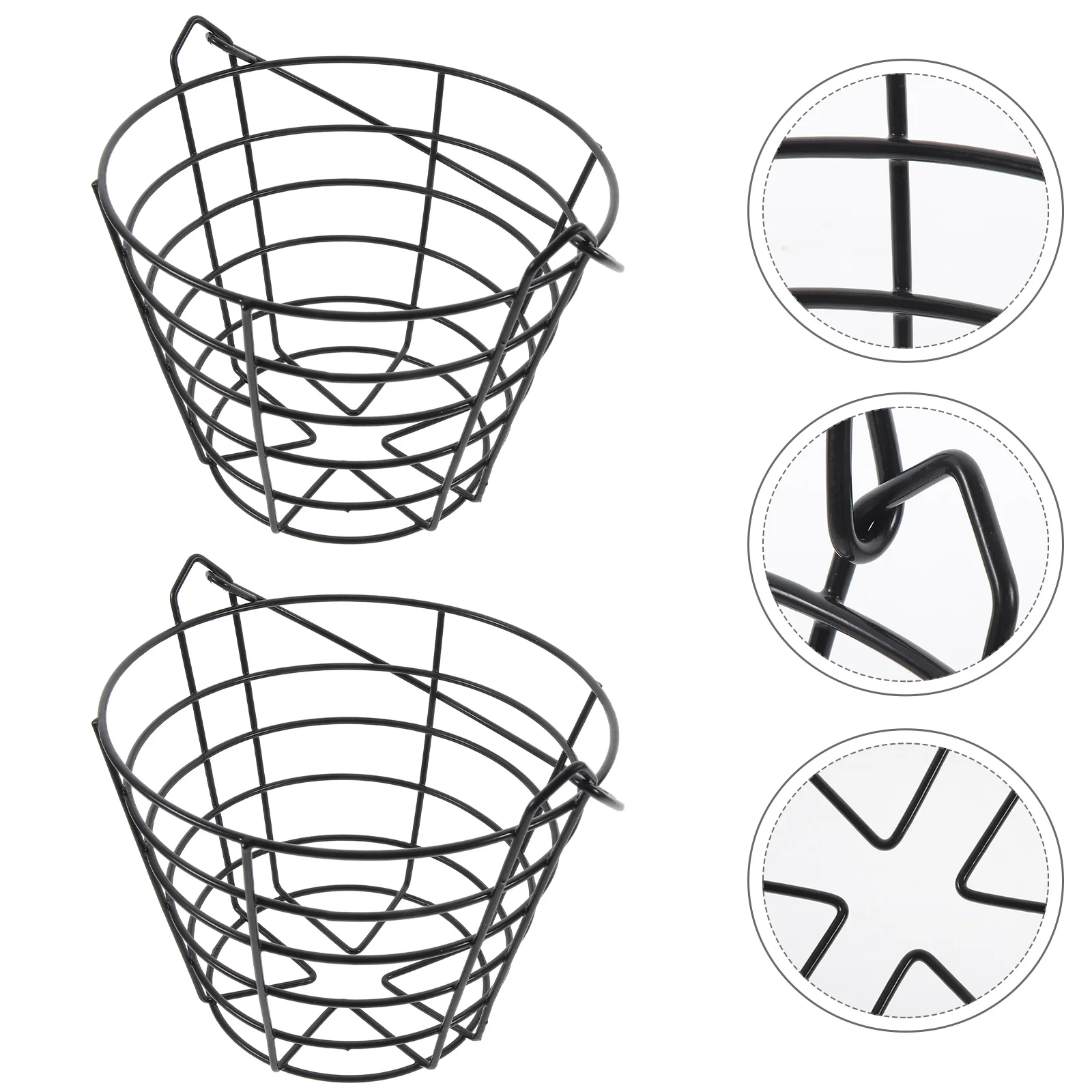 

2pcs Golf Ball Wrought Iron Storage Outdoor Balls Holder Large Capacity Durable Metal Basket For Storing Balls Golfing Ball