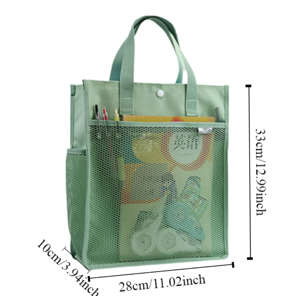 Portable Book Storage Bag Handheld Transparent Art Storage Bag Large Capacity Zipper A4 File Organizer Office Supplies