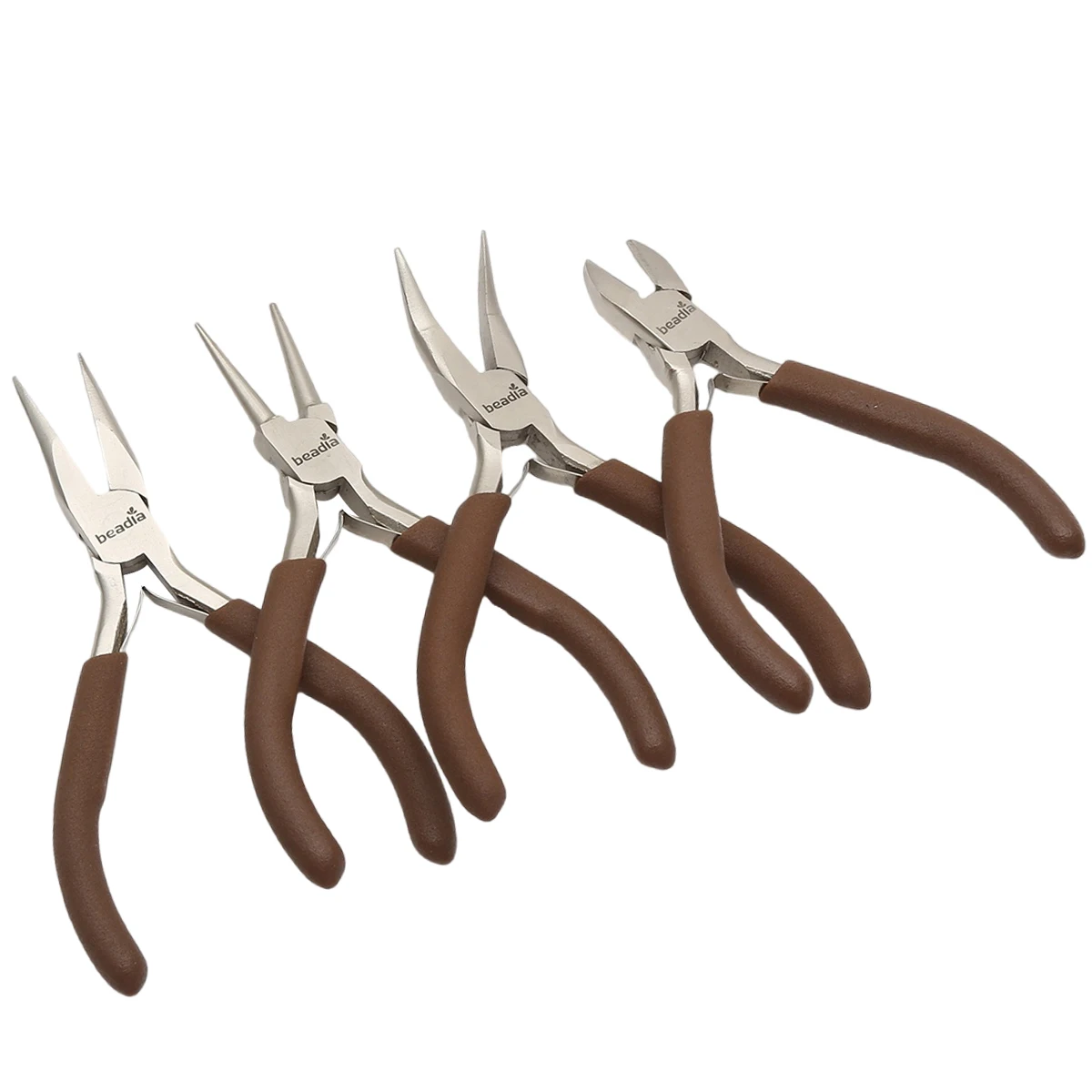 Precision Carbon Steel Coffee Colored Handle Handle Anti-slip Splicing and Fixing Jewelry Pliers Tools & Equipment Kit for DIY J