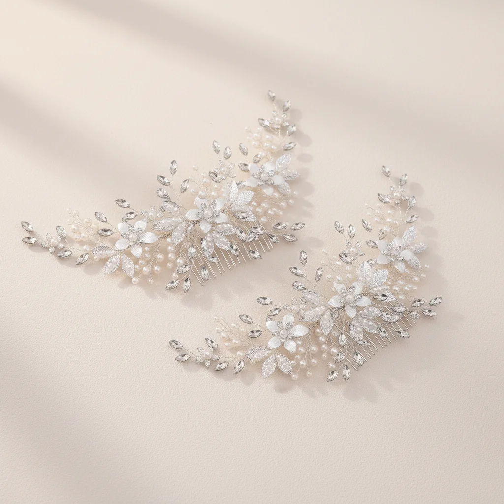 

Pearl Hair Combs 2pcs Alloy Elegant Design for Multiple Hairstyles
