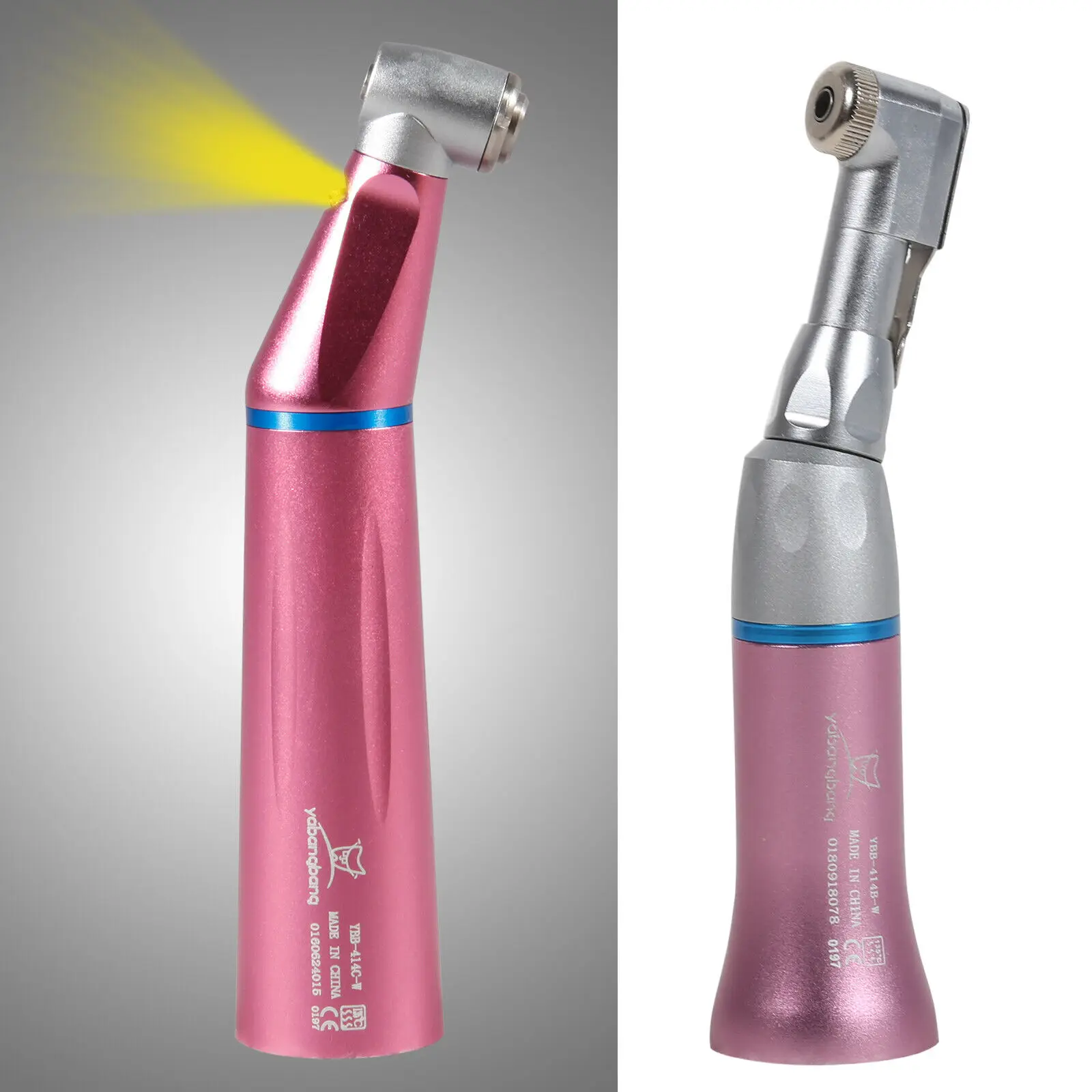 

Dental Slow Low Speed E-type Contra Angle Handpiece (LED Fiber Optic) Inner/External Water Spray NSK/Kavo Style Pink Color