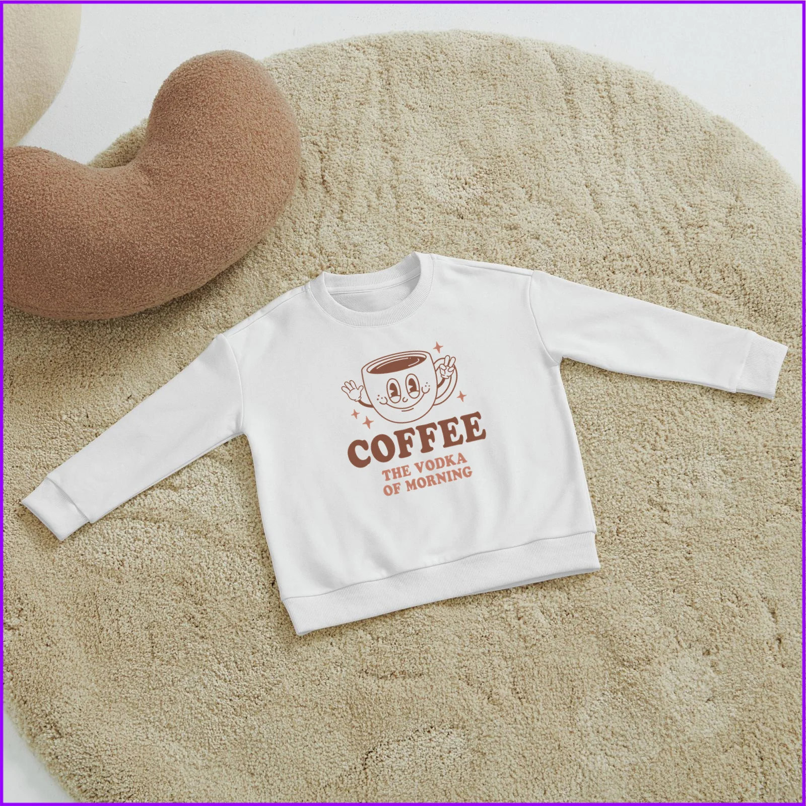 Coffee The Vodka Of Morning Sja382a Kids Boys Girls Hoodies Sweatshirts Teenagers Tweens 2024 Toddler Tees Designer Luxury Pink