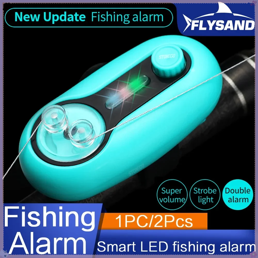 FLYSAND Fishing Bite Alarm Electronic LED Sound Alert Sensitive Indicator Rod Loud Siren Night Carp with Battery