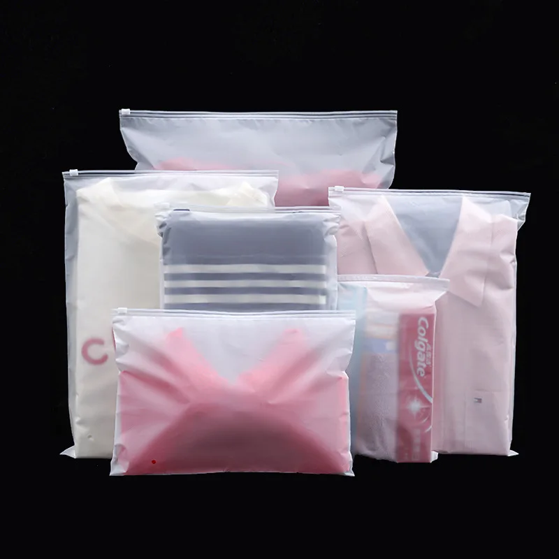 StoBag 50/20pcs Wholesale Frosted Matte Clothes Package Bags Zipper Pouch Ziplock Plastic Sealed Shirts Storage Reusable Pocket