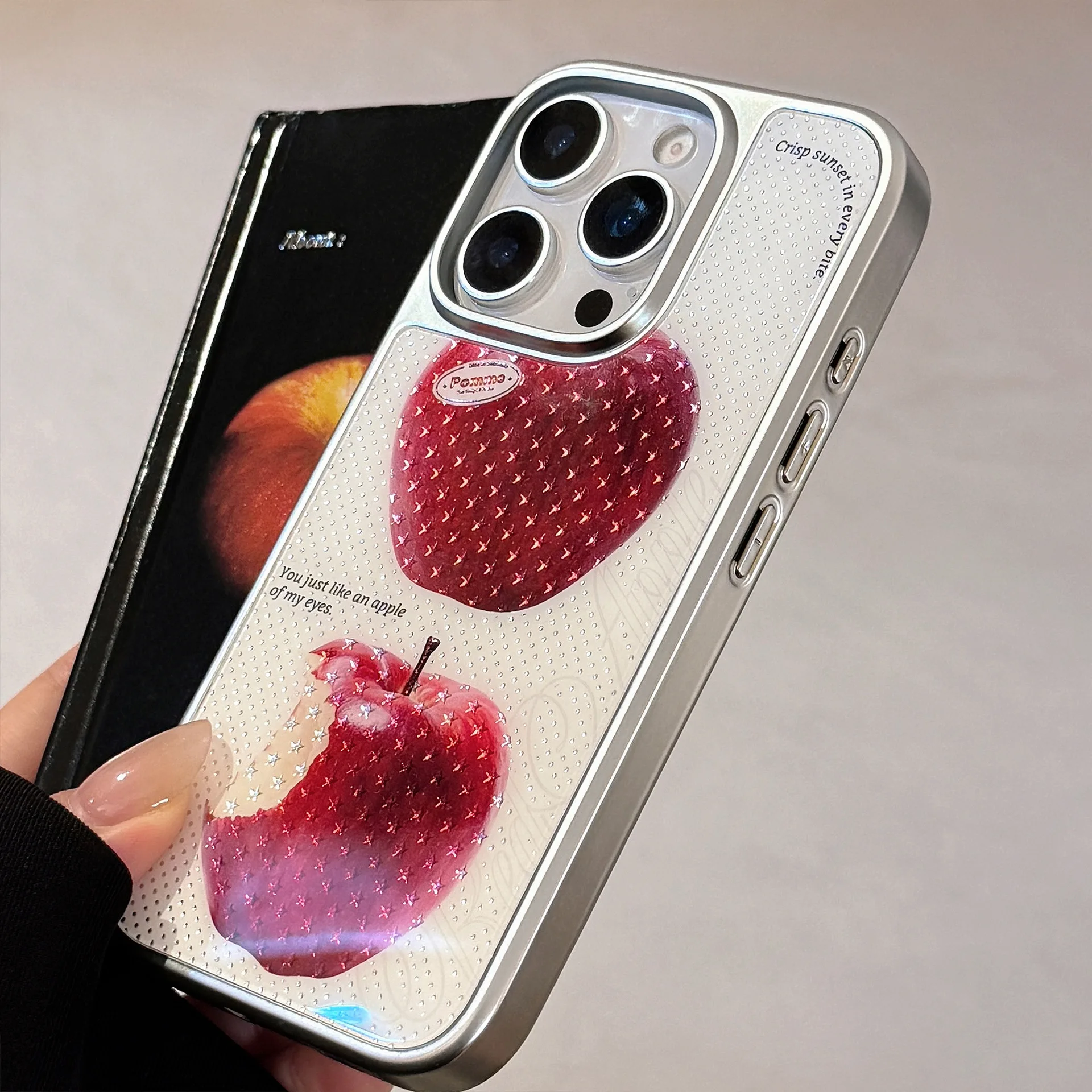 المتقدمة مذهب الأحمر أبل نجوم الفضة الحدود للصدمات واقية غطاء الهاتف آيفون 17 16 15 14 13 12 برو ماكس زائد #6