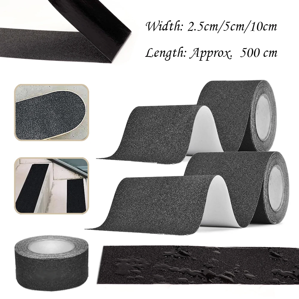 5M Anti Slip Tape Safety Waterproof Non Skid Sticker Grip Tape Elderly Non Slip Tape Stairs Floor Width 2.5cm/5cm/10cm