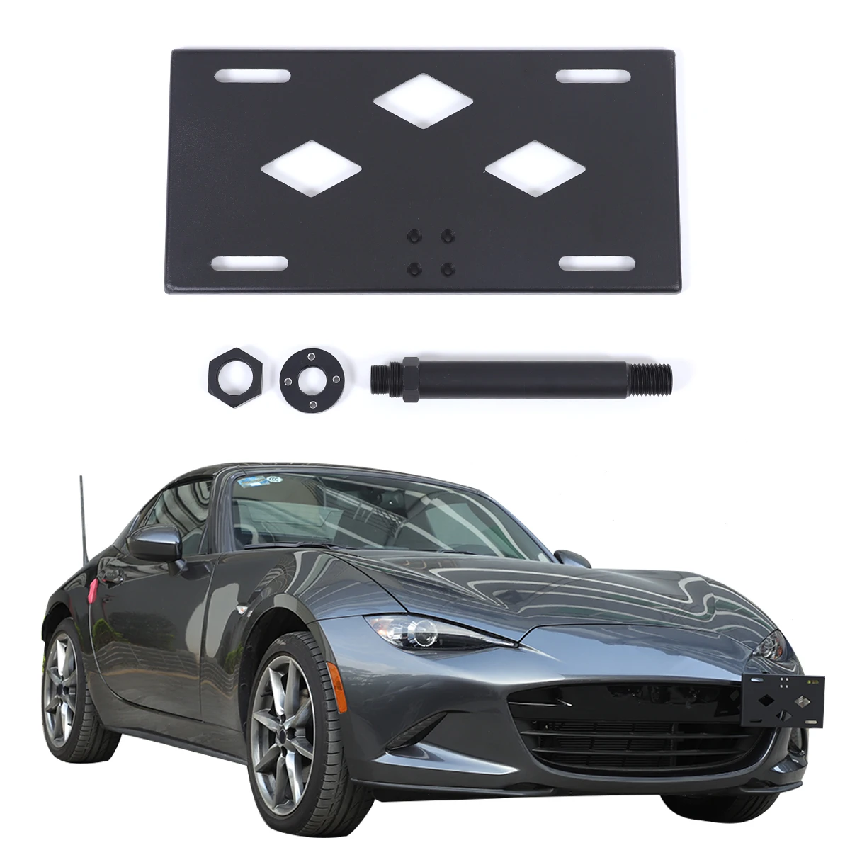

Для Mazda MX-5 2016+ передний номерной знак, боковой прицеп, передняя стойка для номерного знака автомобиля, боковая основание номерного знака, алюминиевый сплав, 1 шт.