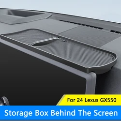QHCP Car Storage Box ABS Dashboard Screen Storage Box Behind-screen Organizer Tray For Lexus GX 550 550h 2024 Interior Accessory