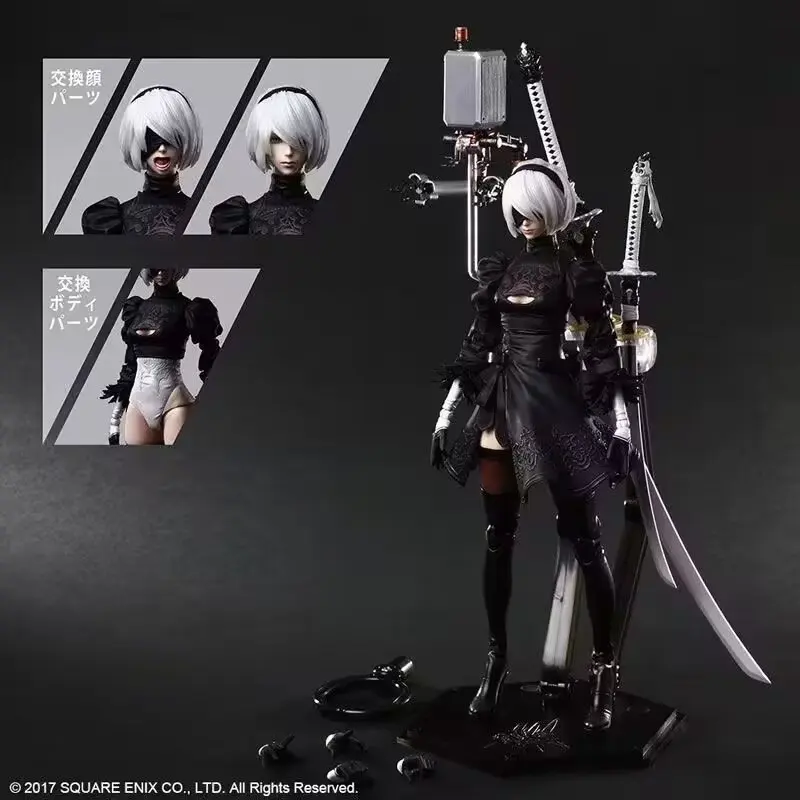 In Stock PLAY ARTS KAI NieR Automata YoRHa No.2 Type B DX Deluxe Ver 25CM Collectible Action Figure With Box Holiday Gift