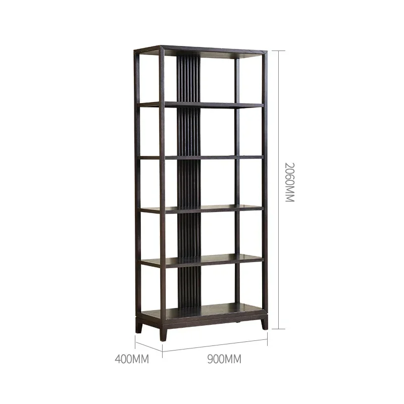 

New Chinese bookshelf solid wood Duobao Pavilion shelf ash wood, display stand solid wood