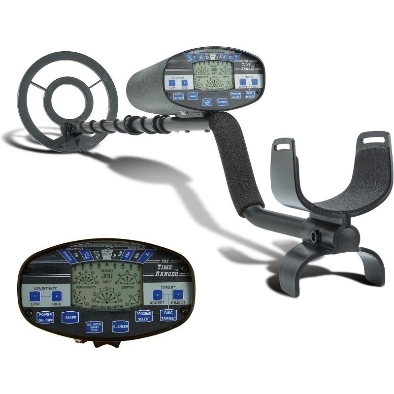 

ZZC- Time Ranger Metal Detector for Adults – Waterproof Coil, LCD Display, 4 Modes, Pinpoint, Target ID, Ground Balance