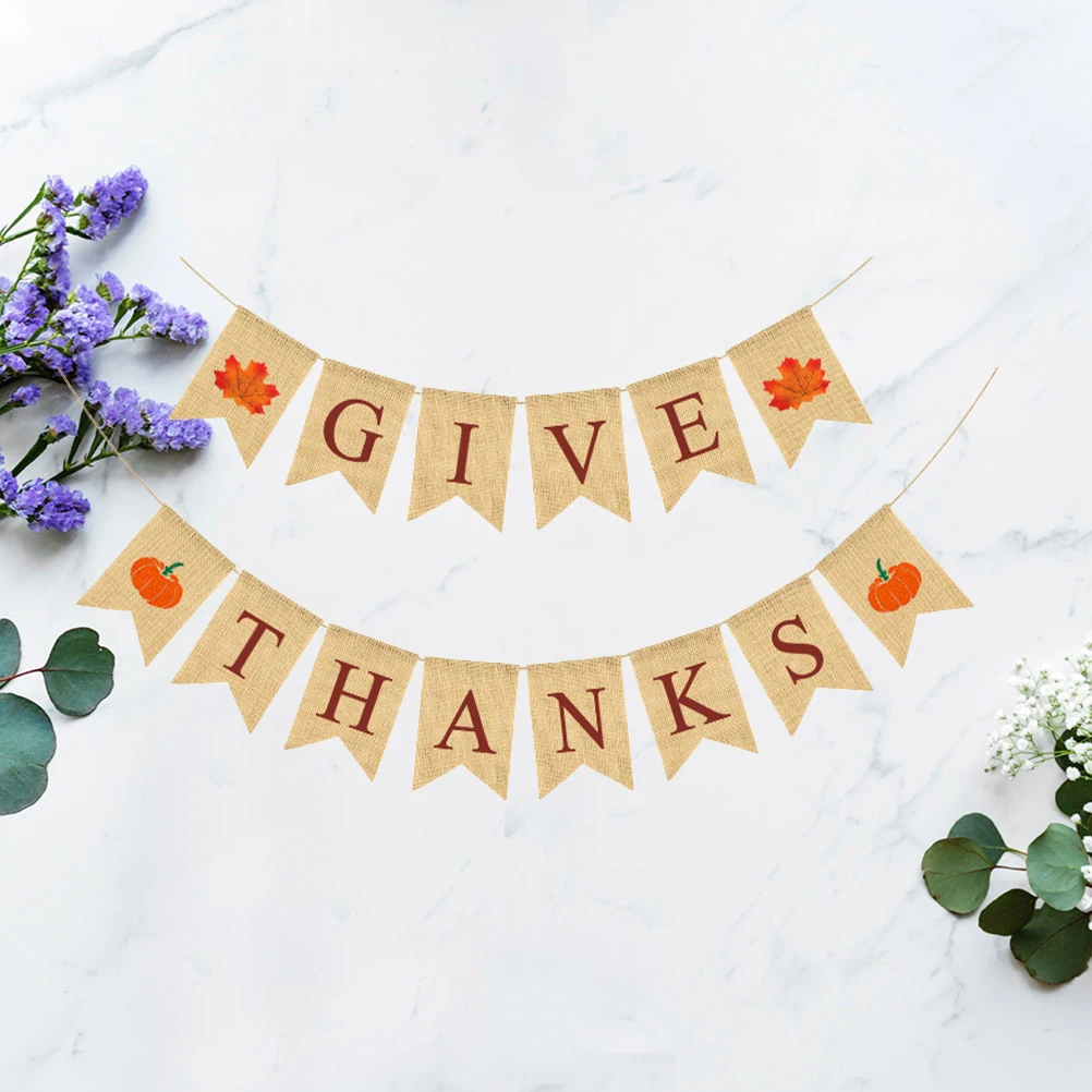 

Pumpkin Flag Wall Hanging Party Banner Maple Leaves Thanksgiving Bunting Event Decoration