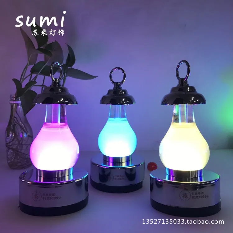 

Американская ретро-барная настольная лампа, светодиодная зарядная лампа, прозрачный бар, ресторан, кафе, ночная настольная лампа с затемнением, ночник