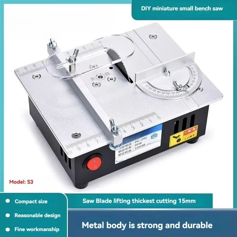 Mini Desktop Table Saw, Portable Micro Cutting Saw for DIY Wood Model, Craft & Small Material Cutting