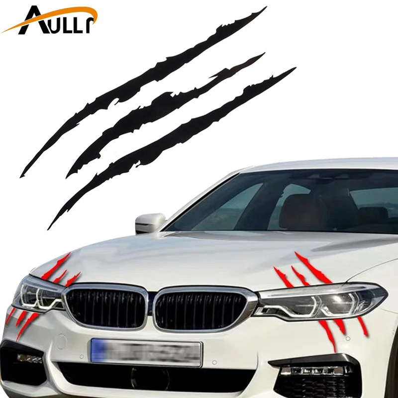 Car Sticker Reflective Monster Claw Marks Scratch Stripe Auto Headlight Decal Dinosaur Raptor Paw Marks Decor Accessories