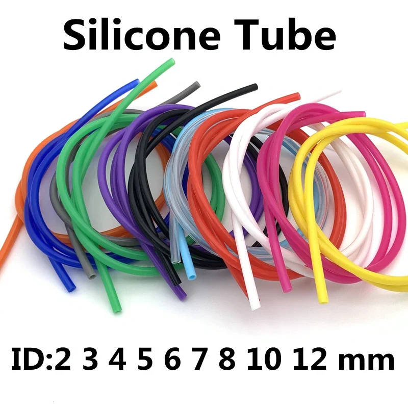 

5Meter ID 2 3 4 5 6 7 8 9 10 12 mm Silicone Tubing Flexible Rubber Hose Food Grade Soft Drink Pipe Water Connector Colorful Hose