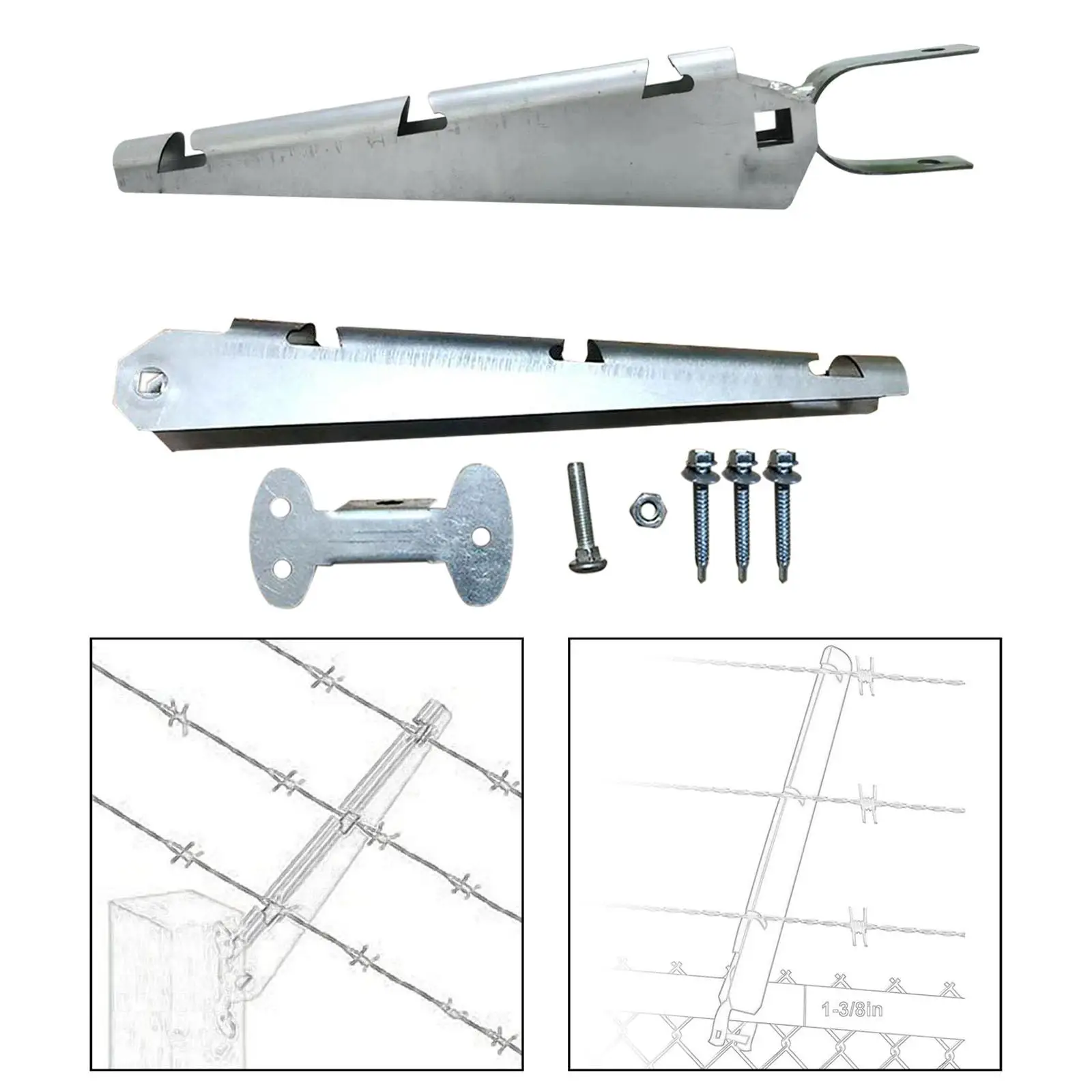 Barbed Wire Arm Extender Fence Height Extension Fence Splicer Protection Barbwire Arms Top Link Fence for Garden