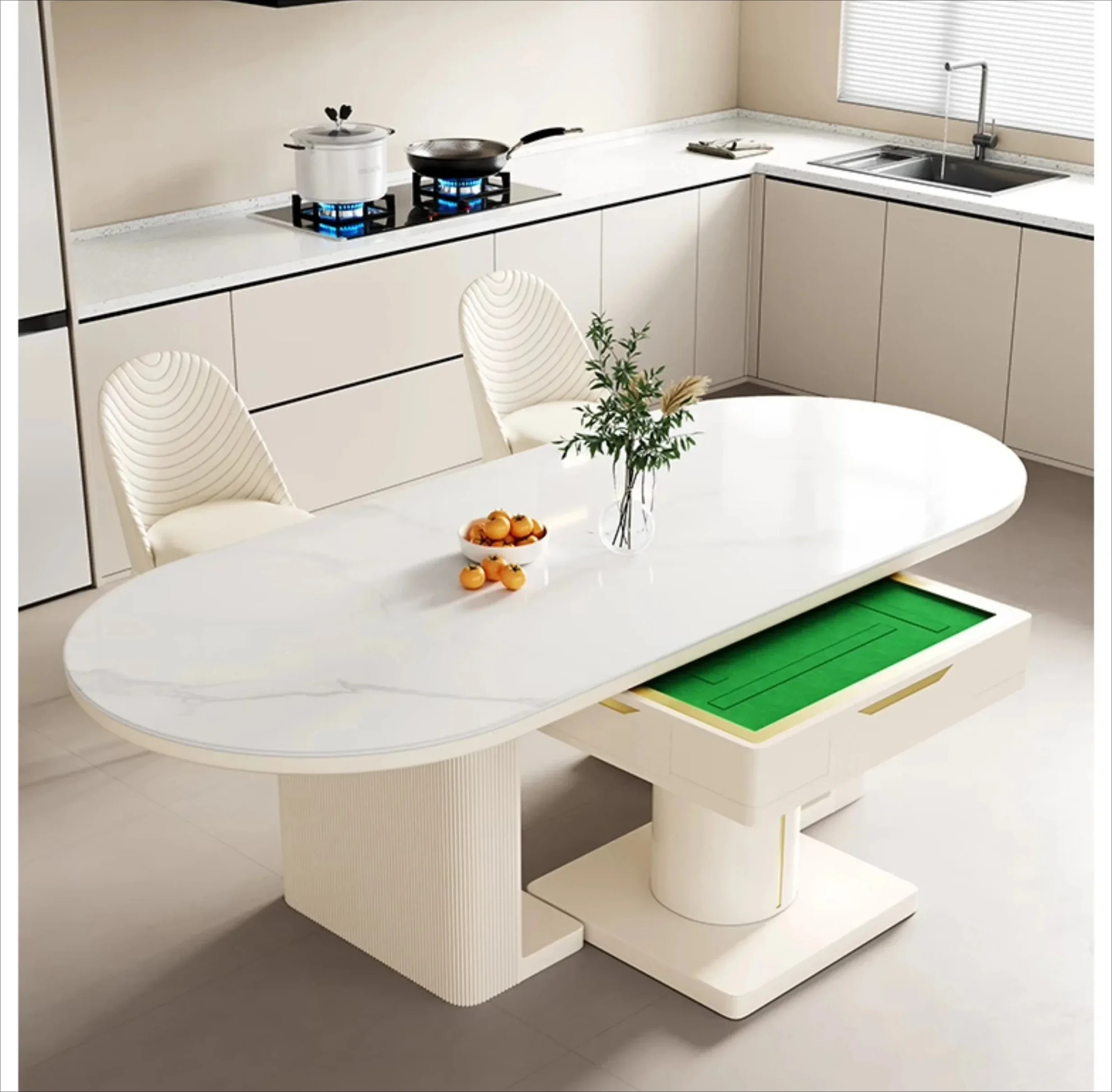 Automatic mahjong table dining table dual-purpose multi-functional household rock slab living room mahjong machine