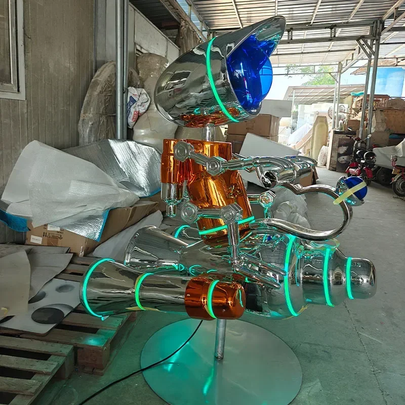 Luminous Rocket Floor Lamp Modern Tech Style Glowing Standing Light for Bar KTV Mall Science Museum Home Decoration