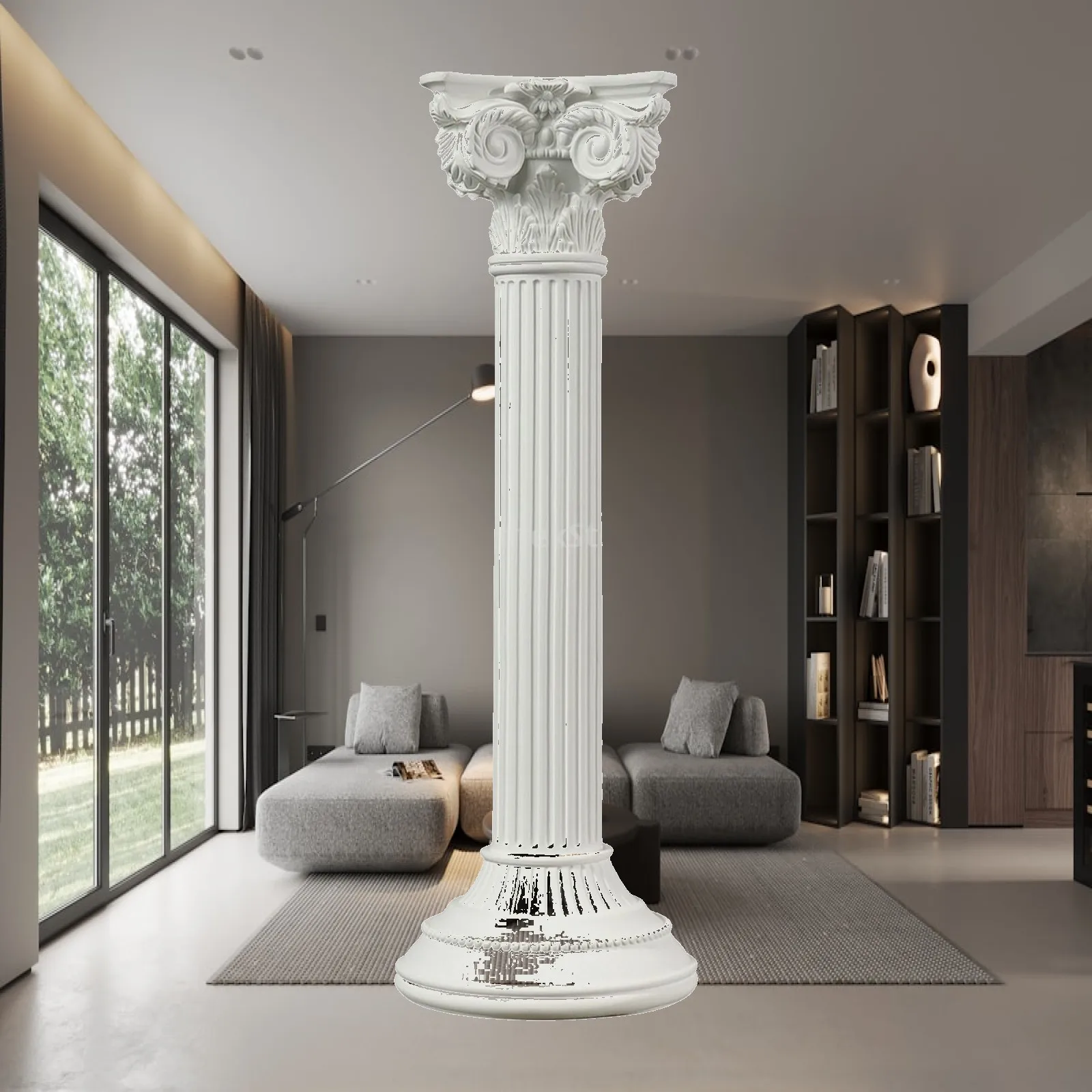 Roman Column Classical Column Pedestal Pedestal Ornate Architectural Pillar Sturdy for Tabletop, Bookshelf