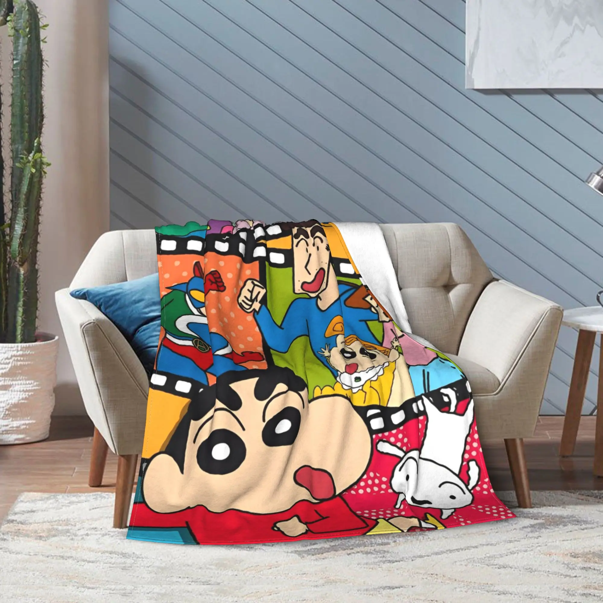 Crayon Shin-chans Cartoon Anime Blanket Warm Cozy Fluffy  Throw Blankets for Couch 50x60 Inch Multiple Sizes Rug Piece
