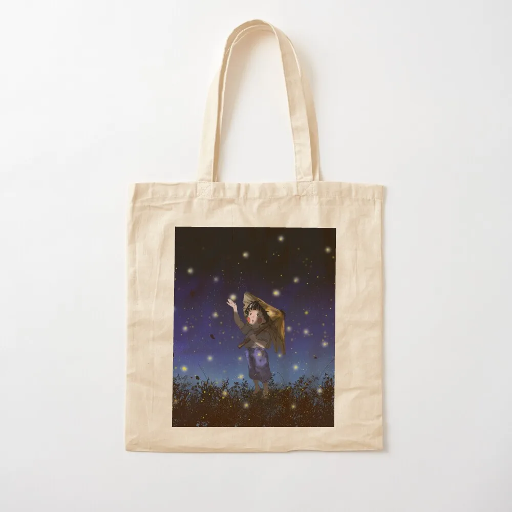 

setsuko's fireflies Tote Bag Canvas shoulder bag bags woman 2025 reusable shopping bag shopper woman