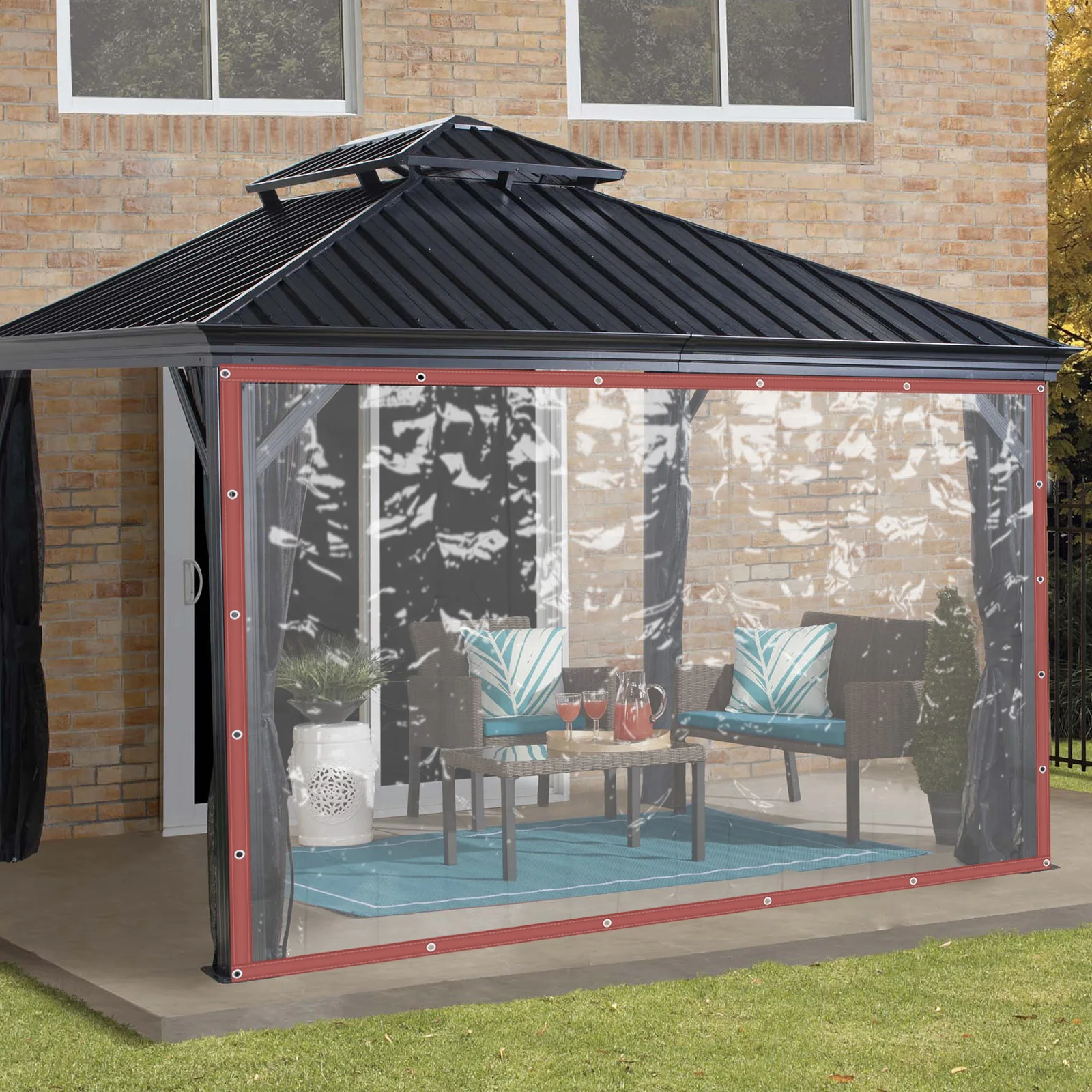 

2.5x3m Brown Waterproof PVC Curtain | TPU Coated 0.5mm, 800mm Hydrostatic Pressure, 8x10ft