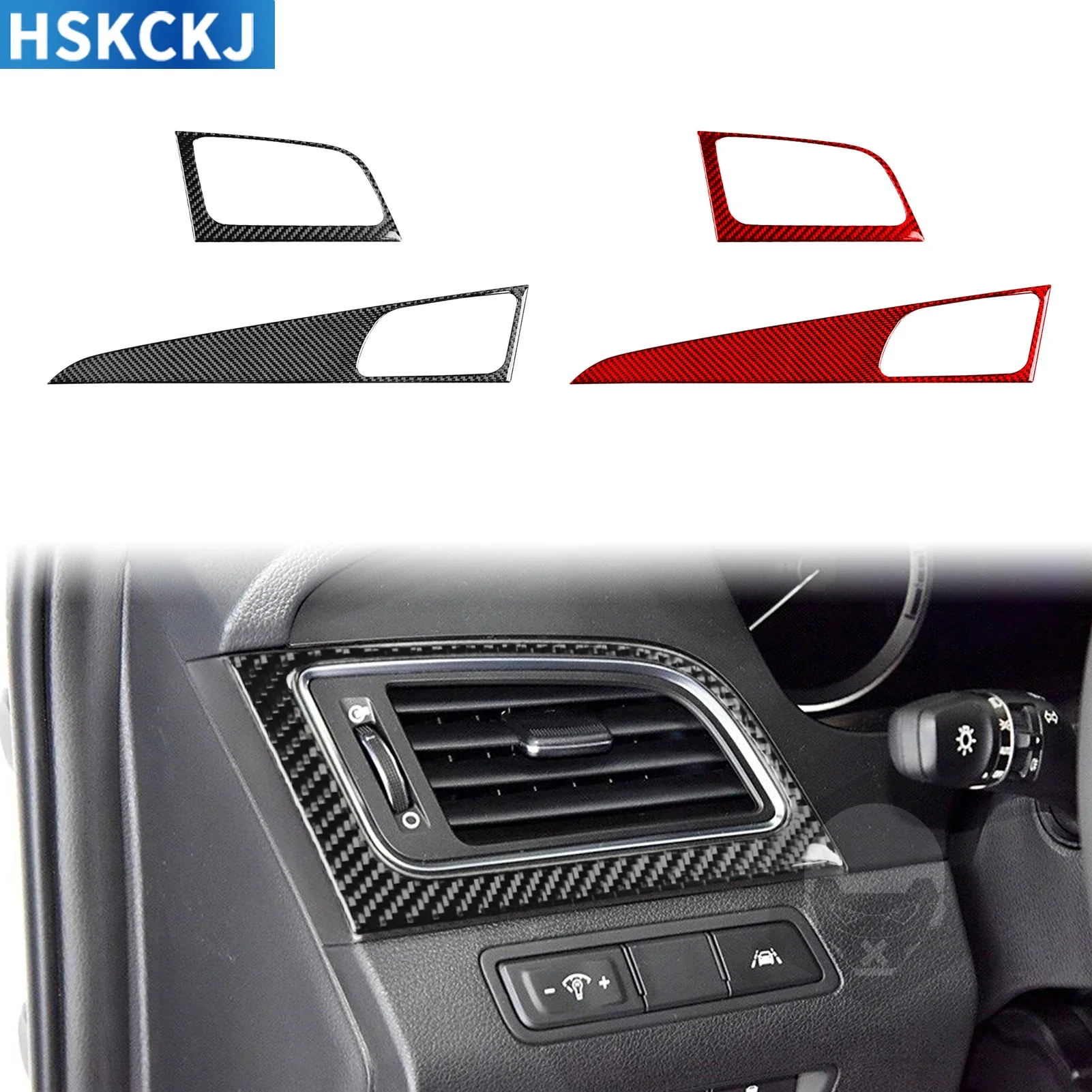 

For Hyundai Sotana 2015—2017 Real Carbon Fiber Dashboard Air Vent Surrounding Cover Trim Sticker Interior Decorative Accessories