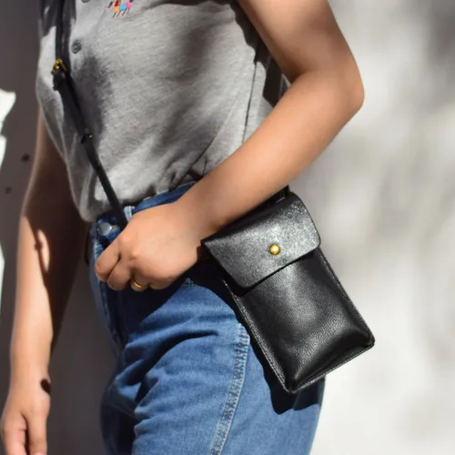 Imagen 2 del producto AETOO-bolso para teléfono móvil, bandolera femenina de cuero con capa para la cabeza, de cuero de vaca, para llaves de un solo hombro, vertical, novedad