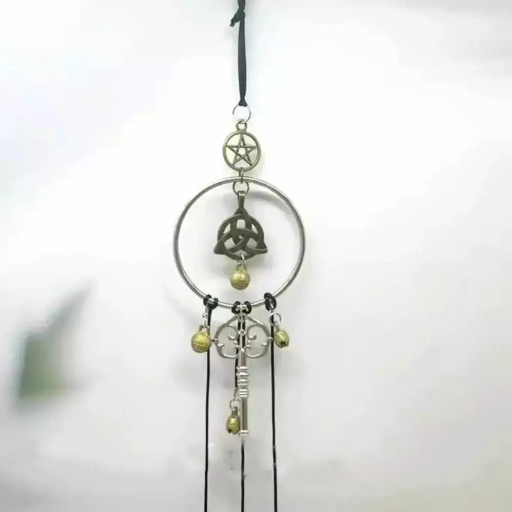 Creative Metal Pendant Witch Bell Zinc Alloy Vintage Wind Chime Doorknob Hanging Garden Decor