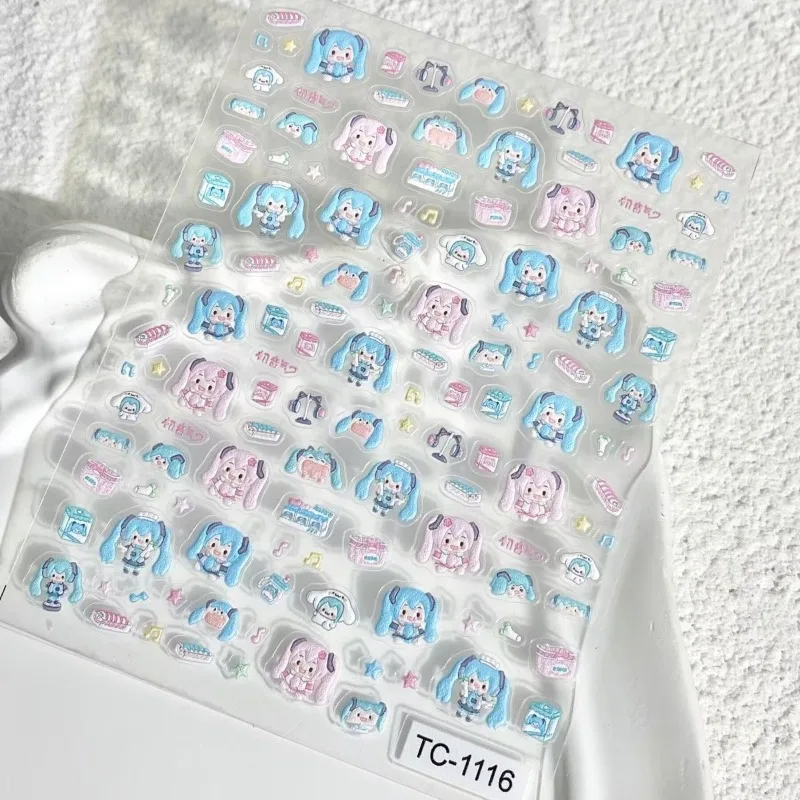 Hatsune Miku Anime Puffy Stickers 2 Sheets Kawaii 3D Foam Stickers For Journal Scrapbook Laptop Decor Gift For Anime Fans view 3