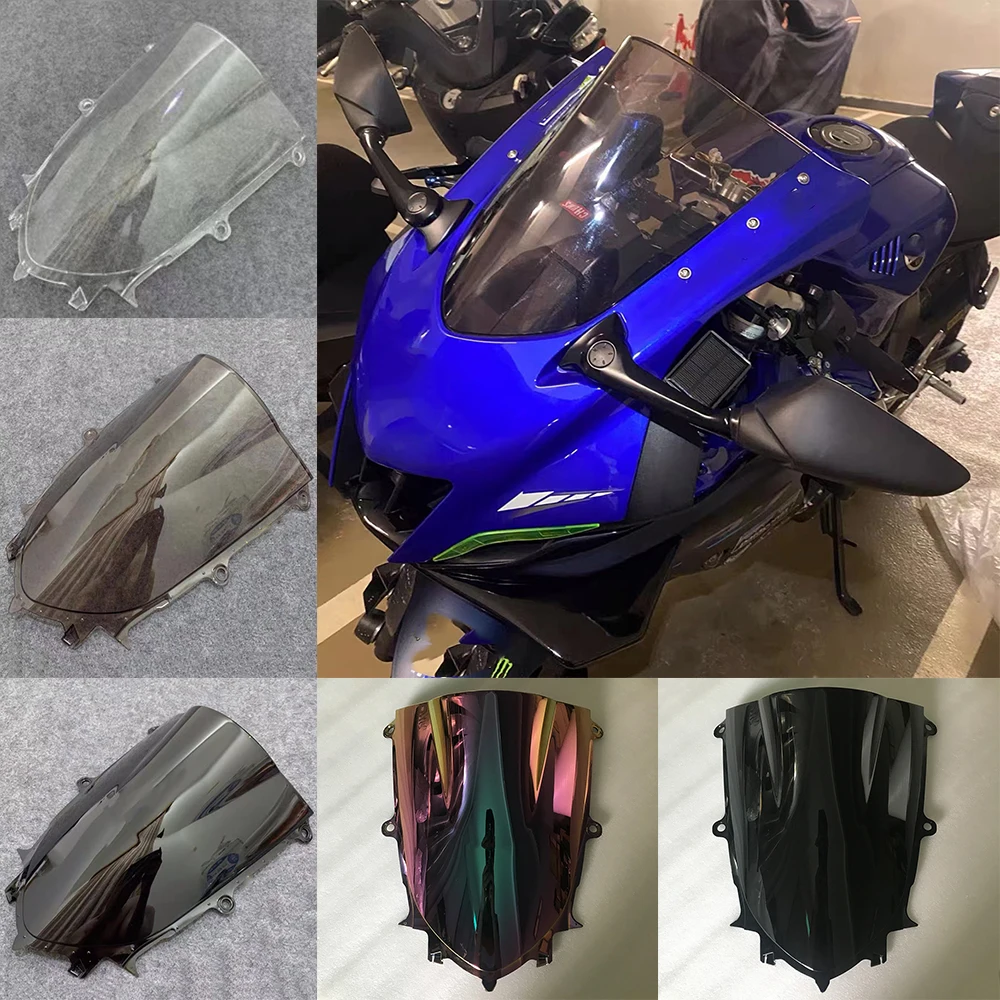 

Motorcycle Double Bubble Windshield Windscreen Screen For 2021 2022 2023 2024 Yamaha YZF-R7 YZF R7 YZF600 R6 2017 2018 2019 2020