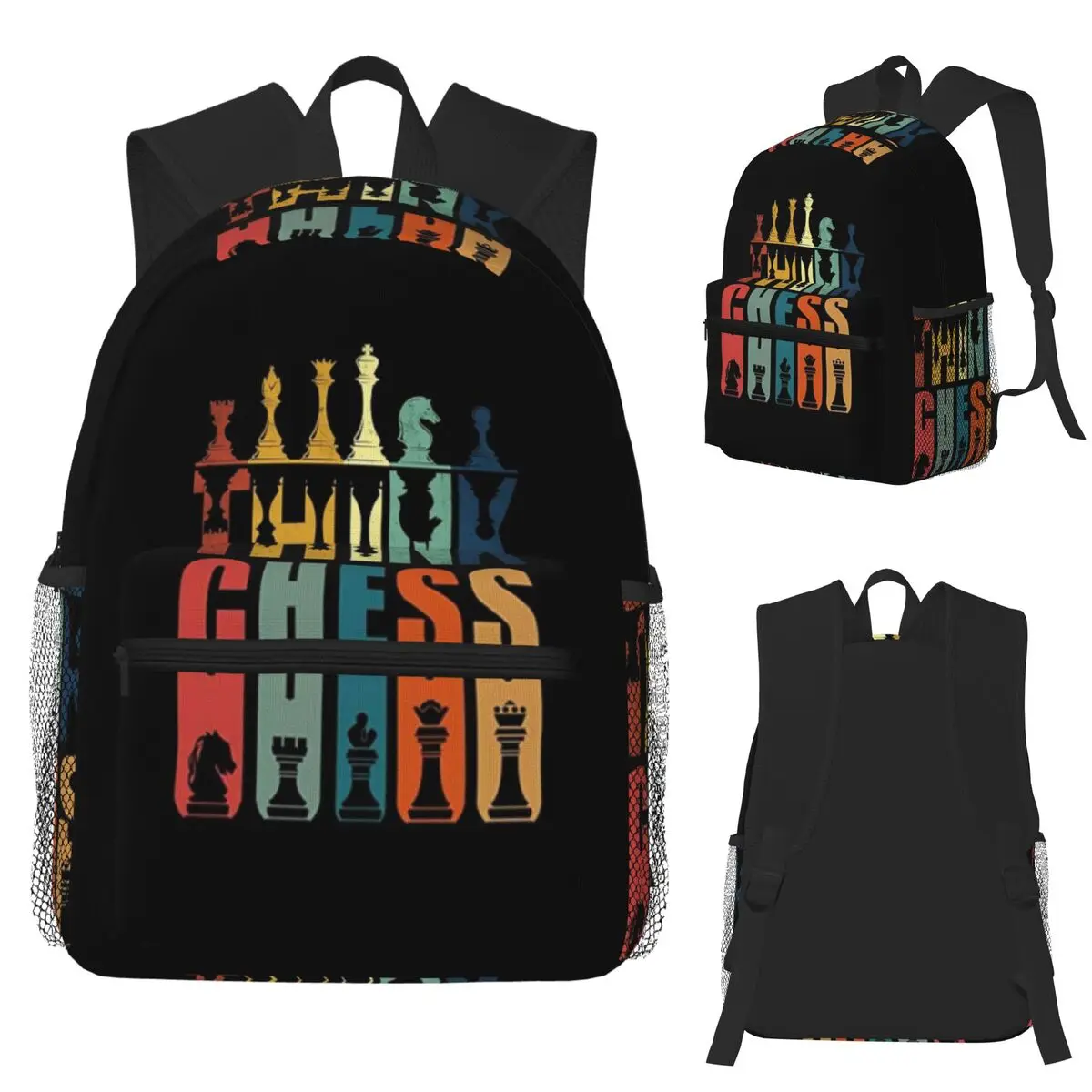 

Fashion Chess College Chessboard Game Student Backpack School Bag Hiking Travel Daypack for Boys Girls Bookbag Shoulder Bags