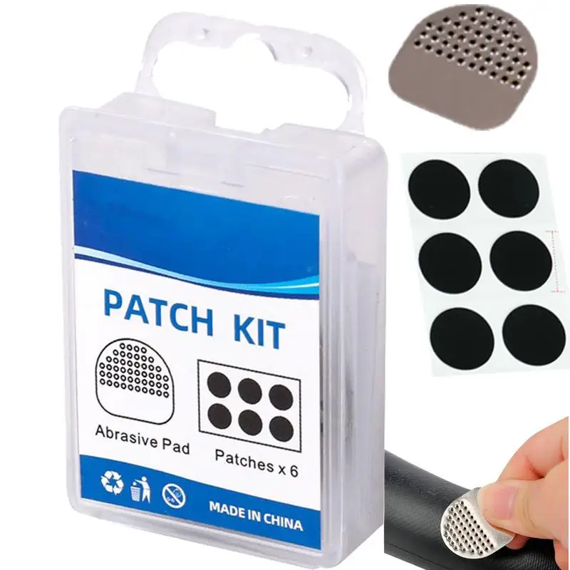

Bike Tire Patch Kit 25mm Glueless Fast Tire Patches 6 Pieces Bicycle Tire Repair Kit For Tires Quick Bicycle Inner Tube Puncture