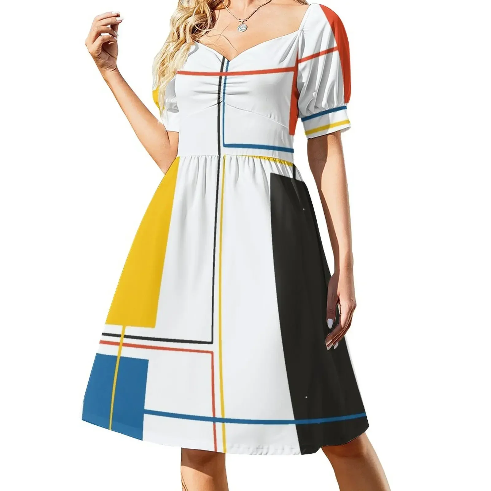 

Bars and Stripes 60s Mod inspired by Piet Mondrian Sleeveless Dress evening dresses luxury 2025 Dress