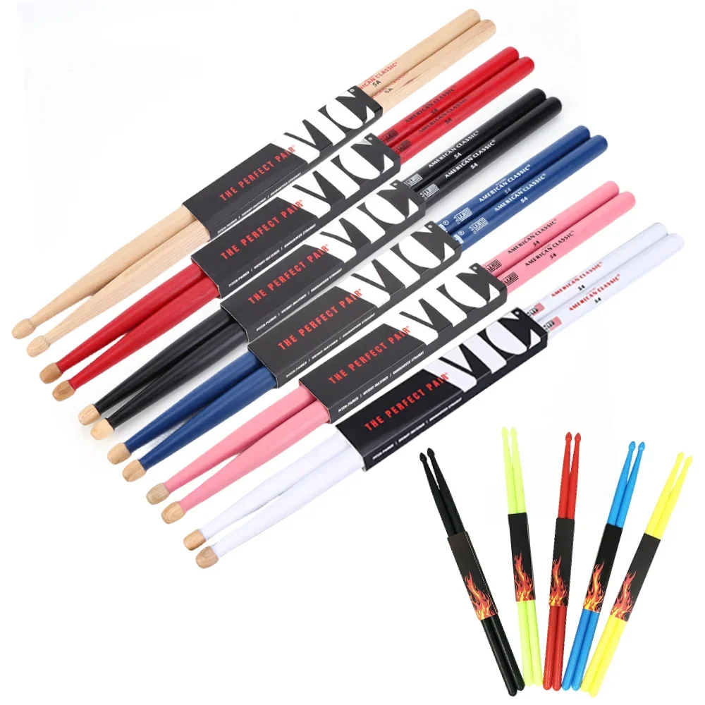 Beginners Drumsticks Professional Wooden Drum Sticks Wood Tip Drumsticks American Hickory Drumsticks Percussion Accessories