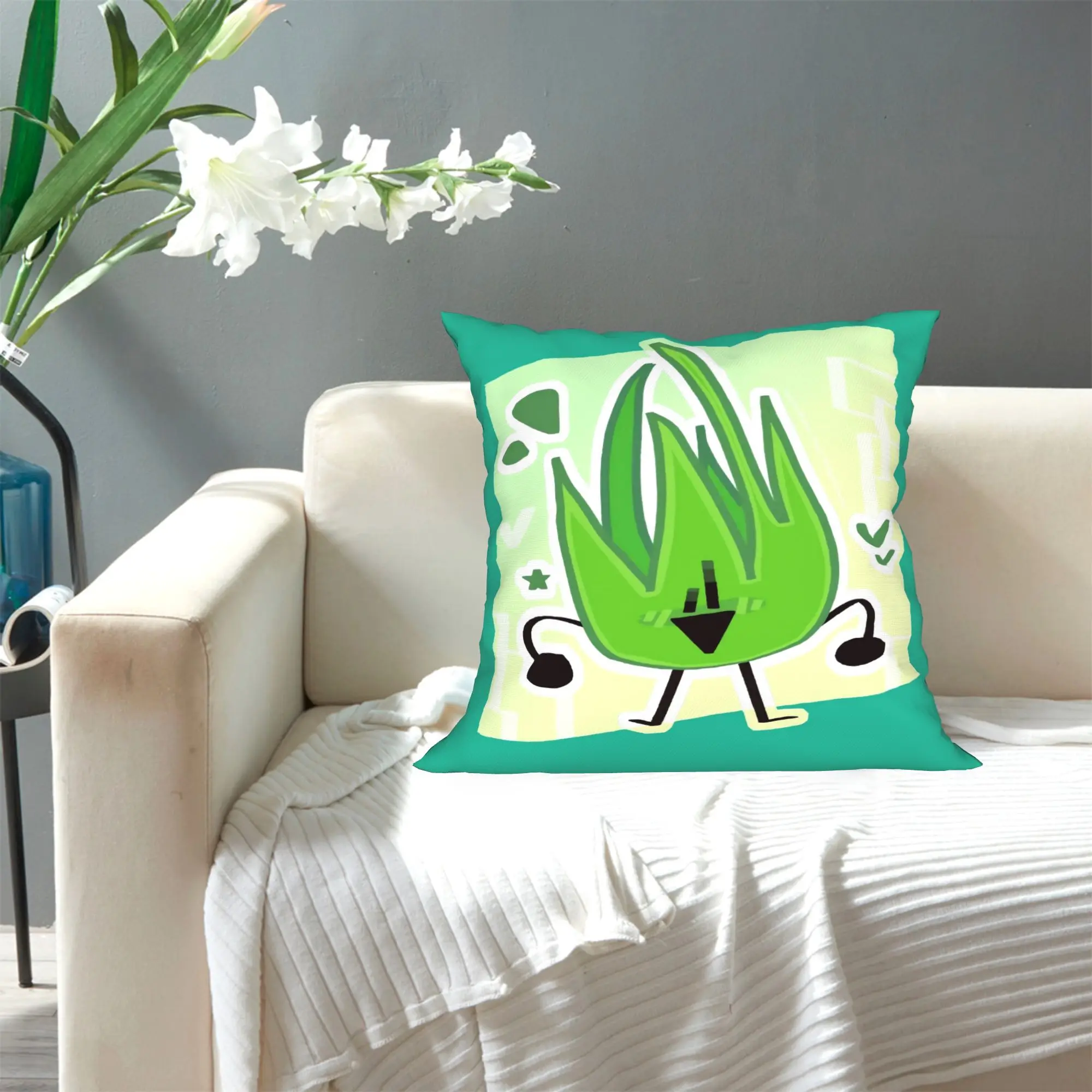 Lawn Style Fashion Printed Throw Pillow Cover, Elegant Decor for Reading Nook & Living Room, Soft Cushion Case (No Insert)