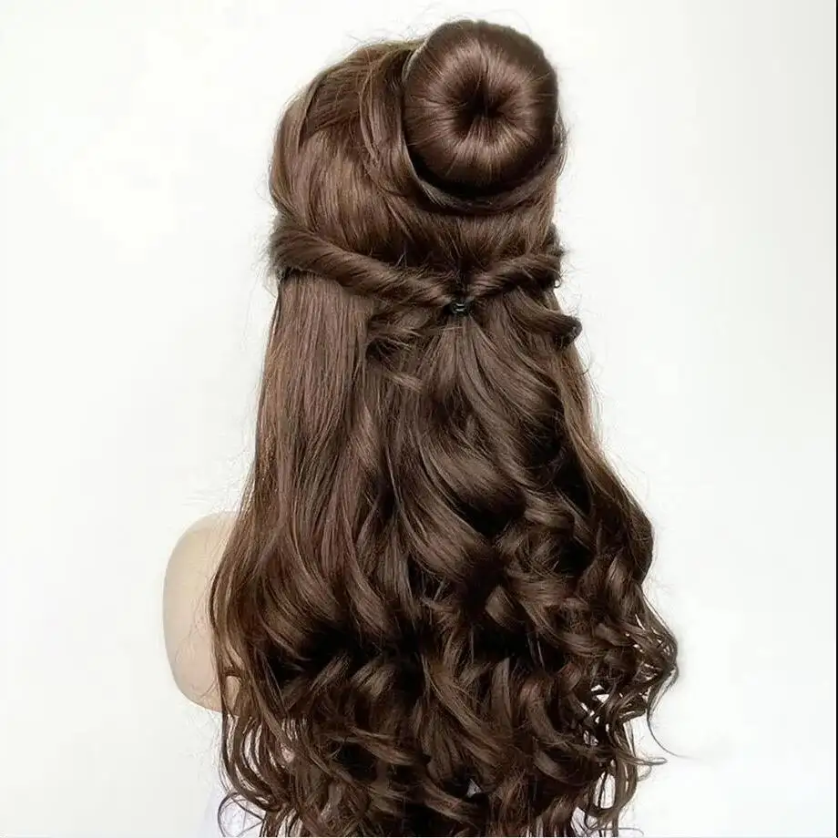 Natural Gluelesss 5x5 Silk Base Human Hair Wigs with Baby Hair Brown HD Lace Jewish Deep Wave Silk Base Wigs 30inch 150% Density